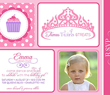 Princess Cupcakes and Tiaras Birthday Party Printable Invitation